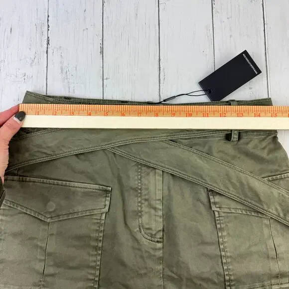NWT Rails Olive Green Nola Military Utility Skirt Cotton Canvas Belt Size Medium - Picture 16 of 16
